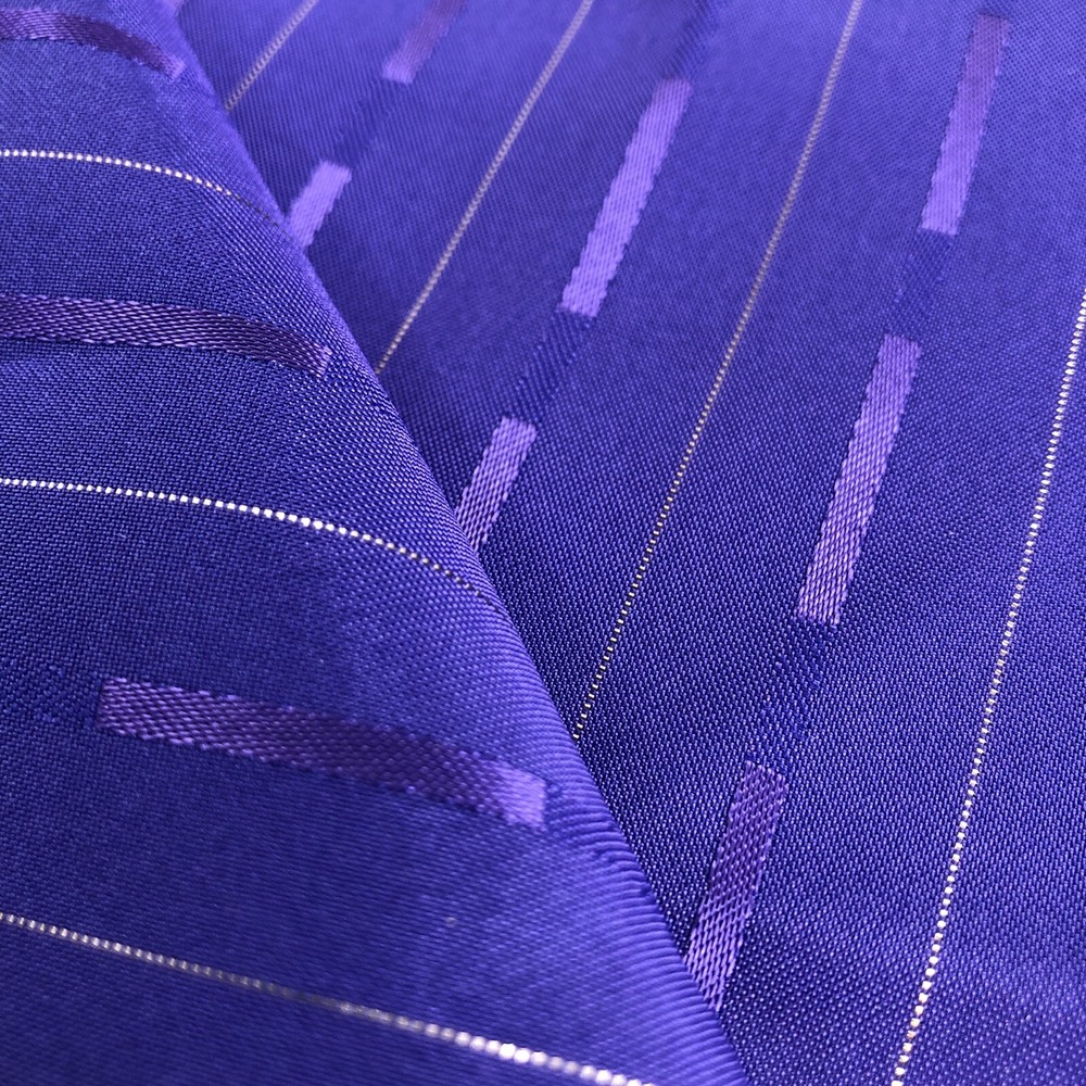 Purple Gold Stripe Blouse Lining Fabric By The Yard x 45” Nylon? Acetate?