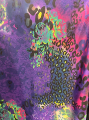 Purple Cheetah Leopard poly 4 way stretch Spandex fabric dancewear swimwear