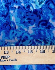 Gorgeous Vtg Polyester Abstract Floral Fabric 59”x2.1Y Light & Dark Blue