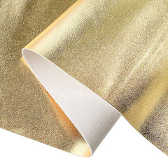 | Metallic Gold Soft Faux Leather Fabric, 0.9 Mm Lambskin Synthetic Pleather for