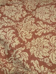 Upholstery Fabric 7.5 Yds X 51 In. Pink Persimmon Color Classic Leaf Design