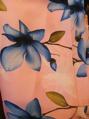 New Hibiscus Stretch knit fabric Pink Blue Floral 4 way stretch Tops Skirt 40×54