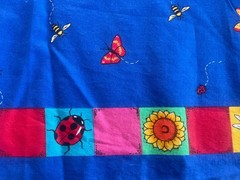 2.33Y Fabric Traditions 1996 Picket Fence Butterfly Ladybug Daisy Bee #2565 VTG