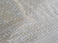 Beige Velveteen Burn-out Upholstery Fabric Geometric 1-pc 58″ Wide x 32″ Long