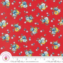 Moda SWEET MELODIES 21814 12 Red Floral AMERICAN JANE Quilt Fabric 30’s