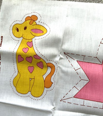 1980s Strawberry Shortcake Fabric Panel Spring Mills Heart w Strawberry’s Pets