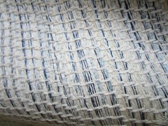 Schumacher’s HECETA Embroidery Geometric Global Blue Ivory 5.22 yds w/ Cutout