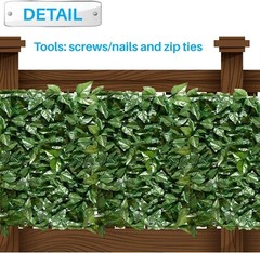 58in Artificial Faux Ivy Laurel Leaf Privacy Fence Panel Home Wall Hedge Decor
