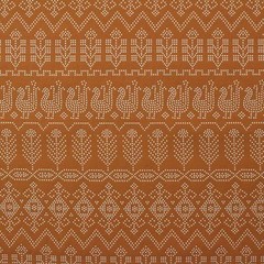 WAVERLY MARSALA DOVE ORANGE CHICKEN TRIBAL UPHOLSTERY DRAPERY FABRIC BTY 55″W
