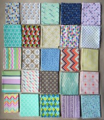 25 Fat Quarters, Assorted Geometric Patterns, Multicolor 18″x21″ Cotton Fabric 2