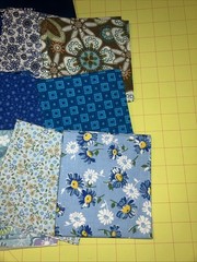 Quilting Sewing Cotton Fat Quarters, Lot Of 25, All Blues, Solids & Prints