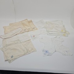 Vintage Linen Scrap Lot For Quilting & Crafting Florals Emroidery Lace Lot X 14