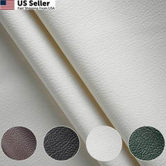HYVAKUPPA Faux Leather Fabric by The Yard Marine Vinyl 1 Yard, White