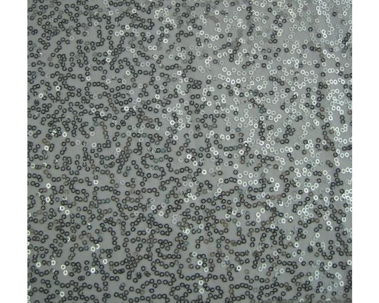 Luxury Sequin Dance Wear Stretch Fabric Material – WHITE SILVER
