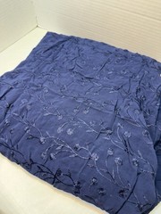 Navy Blue Floral Textured Fabric 3 Yards 4” x 48” Raised Vine Design