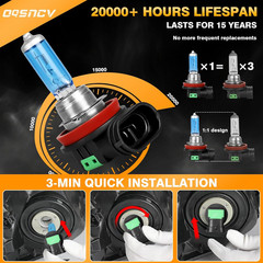 OQSNCV Fit for Jeep Grand Cherokee (2017 2018 2019 2020 2021 2022) Halogen Bulbs