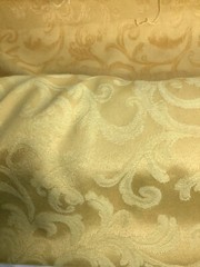 Yellow Fabric Window Curtains 9. 5 Yards Paisley Leaves Cotton Polyester USA