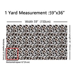 Manfei Cow Print Fabric By The Yard Soft Flannel Polyester Brown White Cow Fur