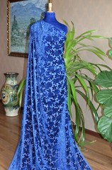 2.4 yd/ Vintage Mulberry Silk Velvet Devore Fabric Luxury Uzbek Oriental Textile