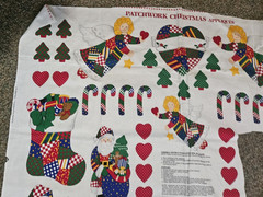 VIP Cranston Patchwork Christmas Appliqués Fabric Panel as shown