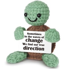 Mini Positive Crochet Turtle Emotional Cheer Up Support College Nurse Gift