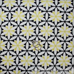 BonEful Fabric FQ Cotton Decor White Black Yellow B&W Flower Star Stripe Damask