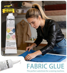 Fabric Glue Permanent, Liquid Stitch Fabric Adhesive, Washable Clear Clothing Gl