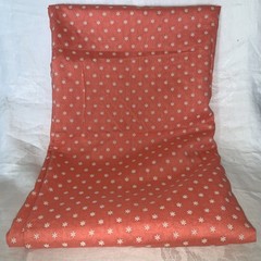 Flocked Orange Fabric white daisy 2 yds 44″ x 72″ chambray weight vintage