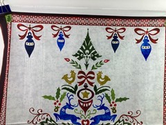 Scandinavian Tree Fabric Panel New Snow Deer Partridge In The Beginning Studio