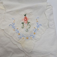 Vintage Linen Scrap Lot For Quilting & Crafting Florals Emroidery Lace Lot X 14