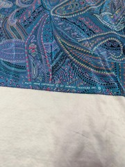 Samurai Textiles Satin Teal Purple Paisley Boho Fabric Remnant #49348 45″ X 3yd