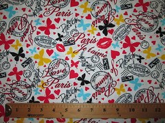 PARIS I LOVE WORDS POST MARKS BRIGHT COLORS COTTON FABRIC FQ
