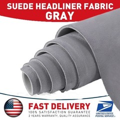 US Stock! 60″W Gray Suede Headliner Fabric Foam Backed for Car Inner Roof Repair