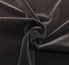 DESIGNER PLUSH MOHAIR CHARCOAL GRAY VELVET FURNITURE DRAPERY FABRIC BY YARD 55″W
