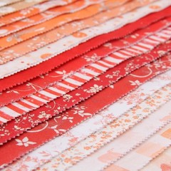 Threadart Cotton Quilting Fabric By The Yard – Vintage- Red Flower