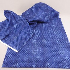 Indigo Blue Tonal Black Polka Dot Wide Back Flannel Fabric Remnant 15″ x 110″