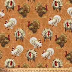 David Textiles 36x44in Cotton Turkey Thanksgiving Precut Sewing Craft Fabric