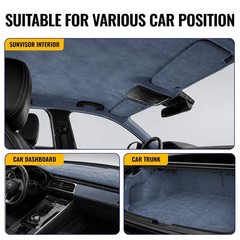 Headliner Fabric 108″ L x 60″ W Foam Backing for Car Truck RV SUV Boat Dark Blue