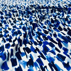Abstract Watercolor Blue print Nylon Spandex Fabric Stretch by the Yard Swimwear