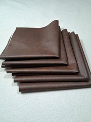 Brown Faux Leather & Grey Suede 10 Piece Fabric Bundle- 18″ x 18″