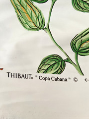 Thibaut Copa Cabana Floral & Birds Cotton Sateen White Fabric Rare Retired BTY