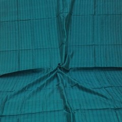 Vintage Teal 100% Pure Silk Handloom Sari Remnant 4YD Craft Fabric Silk Scrap