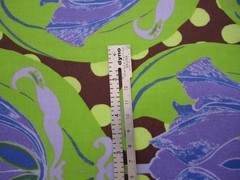Top Drawer Fabric TD 54 TULIP 2 Yds Green PURPLE BROWN LARGE FLORAL PRINT