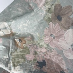 Vintage Floral House N Home Fabric 1990 -191a Green Print 7 Yards Nice