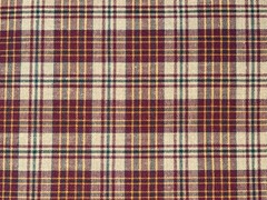 1 Yd X 60″ Dark Red Tan Homespun Plaid Check Cotton Fabric BTY Nice Weight