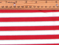 Faye Liverman Burgos Red White Stripe Cotton Fabric Quilting 2 yds x 44″