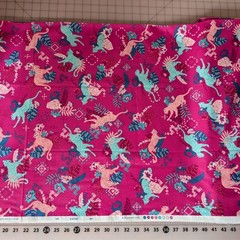 Boundless by Bluprint Lush Magenta Pink Leopard Tropical Cotton Fabric 6+ Yards