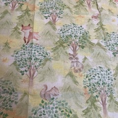 Spring Woodland Animals Cotton Fabric Fat Quarter 18”x21” New