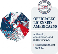 America250™ Offically Licensed Fat Quarter Fabric Bundle – 9 Assorted 18″ X 22″