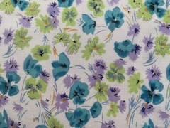 Fabric Blue And Purple Flower Cotton Blend 42” x 36”216
